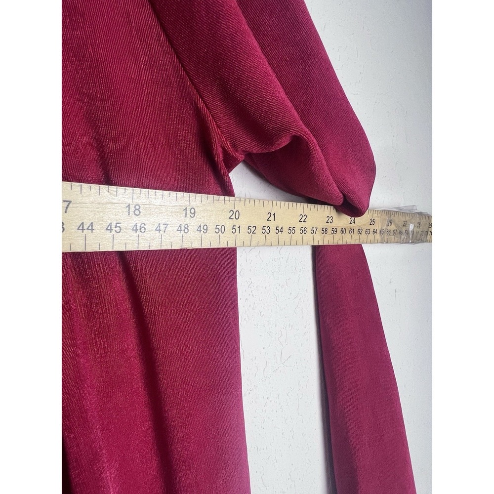Chicos Travelers Open Front Cardigan Womens Size M Red‎ Ruffle  Feminine - Picture 5 of 8